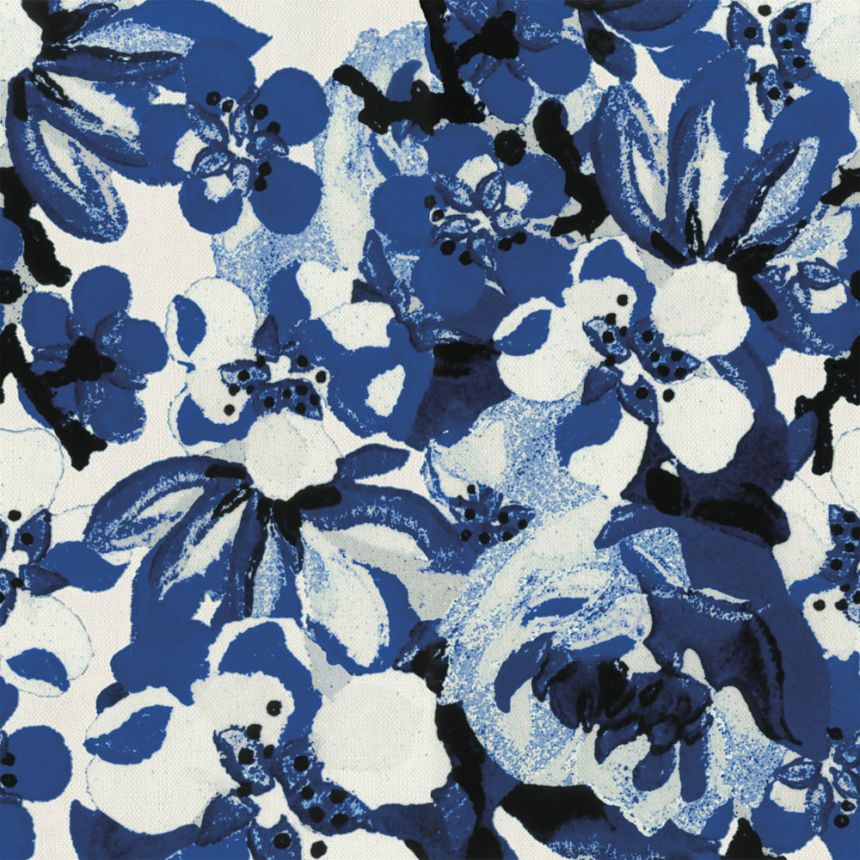 Modro-biela kvetinová obrazová tapeta na stenu, UC51106 Unconventional 2 Emiliana Parati